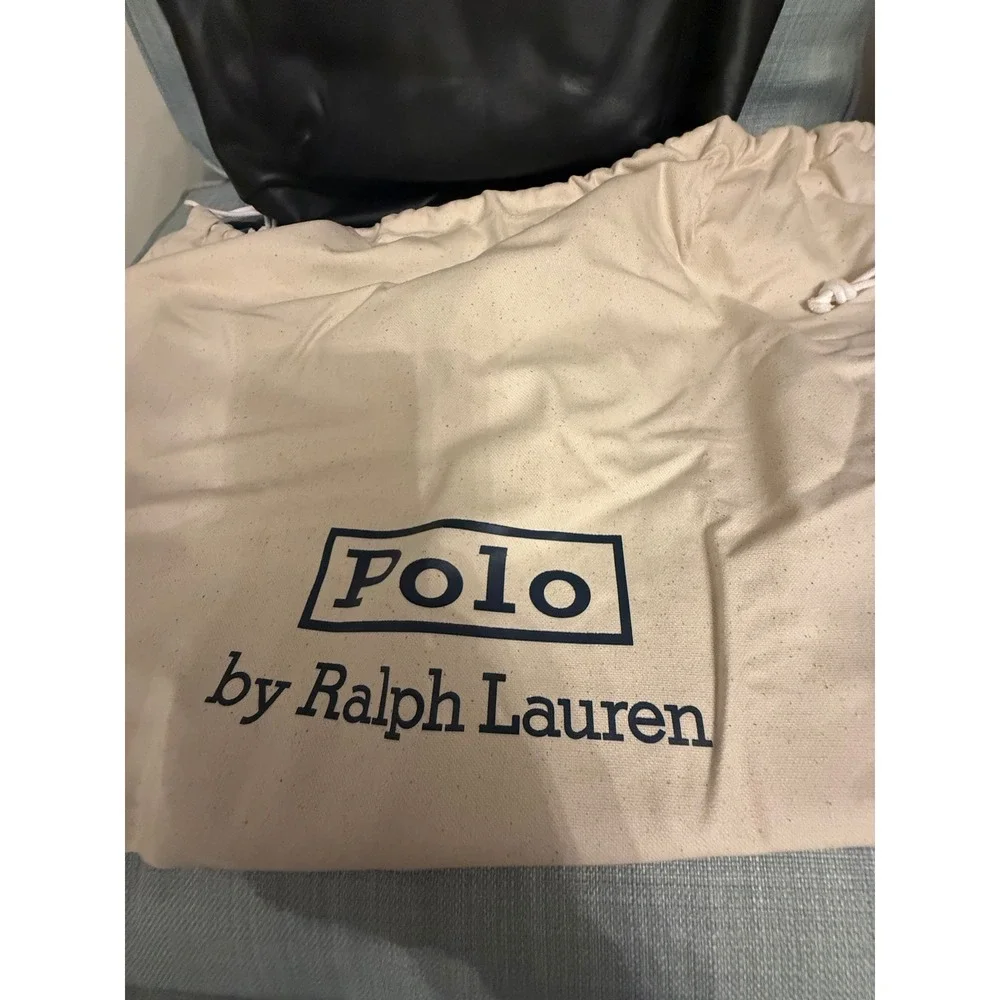 Polo Ralph Lauren Black Pebbled Leather Backpack 405962452001 NWT